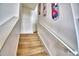 Carpeted staircase with skateboard art at 1510 Shorewood Dr, Auburndale, FL 33823