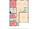 Detailed floor plan showcasing layout, including primary bedroom, kitchen, living room, and garage dimensions at 2566 Red Egret Dr, Bartow, FL 33830