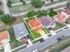 Aerial view showcasing the home within its neighborhood context, near roadways at 3526 Warbler Way, Kissimmee, FL 34746