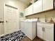 Bright laundry area with sink and cabinet space, plus a door to the exterior at 4540 Turnberry Ln, Lake Wales, FL 33859