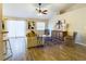 Bright living room with vaulted ceiling, wood floors, and stylish furnishings at 4639 Great Blue Heron Dr, Lakeland, FL 33812