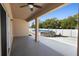 View of the patio leading to an above ground pool, perfect for relaxing outdoors at 4924 Saint James St, Winter Haven, FL 33881