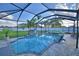 Screened pool area with a swimming pool, basketball hoop, and outdoor seating, perfect for relaxation and entertainment at 1072 Bethpage Rd, Auburndale, FL 33823