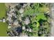 Aerial view captures a wooden walkway with a dock and gazebo along the edge of a lake at 1904 Eloise Cove Dr, Winter Haven, FL 33884