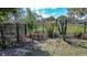 View of a backyard featuring a black metal fence, various plants and plenty of sunshine at 2706 Rochelle Dr, Winter Haven, FL 33881