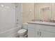 Bathroom with shower/tub combination, toilet and vanity at 3821 Giorgio Dr, Winter Haven, FL 33884