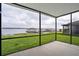 The screened-in lanai offers views of the lake and grassy backyard at 153 Summershore Dr, Auburndale, FL 33823