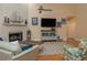 Bright living room with hardwood floors and fireplace at 2506 Partridge Dr, Winter Haven, FL 33884