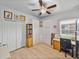 Bedroom featuring hardwood floors, a closet, and a built-in storage cabinet at 3686 Plymouth Dr, Winter Haven, FL 33884