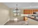 Dining area featuring chandelier lighting and a view of the backyard at 369 Villa Sorrento Cir, Haines City, FL 33844