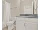 Clean bathroom with a shower and tub combo, featuring a single sink vanity and a large mirror at 3711 Plymouth Dr, Winter Haven, FL 33884