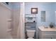 Bathroom featuring a shower/tub and sink with storage at 428 Garrett Ridge Ct, Winter Haven, FL 33880