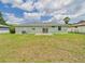A home's backyard with a well-maintained lawn and serene outdoor setting at 91 W Cedarwood Cir, Kissimmee, FL 34743