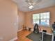 This exercise room features a large window and plenty of room for all your equipment at 2110 Saddlewood Dr, Bartow, FL 33830