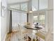 Bright breakfast nook with a round table, white chairs, and large windows overlooking the pool area at 2204 Kettle Dr, Orlando, FL 32835