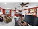 Open office with a large desk and a door to the bathroom, complete with a view of the property at 3614 Twisted Oak Ct, Lake Wales, FL 33898