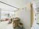 Garage with white pegboard and fluorescent lighting, offering customizable organization and task lighting at 3690 Wellington Pl, Bartow, FL 33830