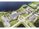 Aerial view featuring a community clubhouse, pool, tennis courts, and gardens, all beautifully landscaped at 4115 Muirfield Loop, Lake Wales, FL 33859