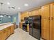 Kitchen with stainless steel appliances and wood cabinetry at 4232 Roebelenii Dr, Lake Wales, FL 33859