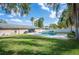 Expansive backyard with a pool, offering ample space for outdoor activities and entertainment at 5115 Woodgreen Ln, Lakeland, FL 33811