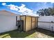 This backyard shed offers extra storage space and organization at 625 Hatchwood Dr, Haines City, FL 33844