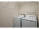 This functional laundry area includes a modern washer and dryer with ample storage at 2005 Carnostie Rd, Winter Haven, FL 33884