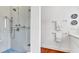 Walk-in glass shower with white tile at 2300 N Scenic Hwy # 56, Lake Wales, FL 33898