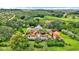Beautiful aerial view of a house surrounded by lush greenery, an orchard and a stunning pool at 2300 N Scenic Hwy # 56, Lake Wales, FL 33898