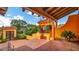 Outdoor space with bench seating and lush greenery at 2300 N Scenic Hwy # 56, Lake Wales, FL 33898