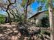 A shady backyard featuring mature trees with Spanish moss, lush foliage, and a tranquil setting at 407 Paradise Island Dr, Haines City, FL 33844
