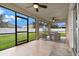 Covered patio featuring comfortable seating and a view of the well-maintained backyard at 10234 Lenox St, Clermont, FL 34711