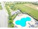 Aerial view of community pool, playground, dog park and parking, a great space to meet friends at 1108 Zion Dr, Haines City, FL 33844