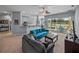 Spacious living room features plush seating, open layout, and sliding glass doors to the patio at 1124 Sawgrass Dr, Winter Haven, FL 33884
