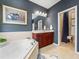 The primary bath features a soaking tub and a separate walk-in shower at 4088 Dunmore Dr, Lake Wales, FL 33859