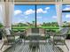 Relaxing screened-in patio with comfortable seating overlooking the golf course at 4088 Dunmore Dr, Lake Wales, FL 33859