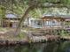 Backyard pool area with waterfront views and a covered dock, blending relaxation with scenic beauty at 5402 Parkway Drive, Belle Isle, FL 32809