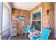 Cozy screened-in patio with bright decor, wicker furniture and tropical-themed decorations at 1055 Canary S Cir, Lakeland, FL 33809