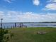 Backyard with a pier and firepit at 121 Bonnie Dr, Auburndale, FL 33823