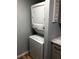 Stackable washer and dryer maximize space in this efficiently designed laundry area at 1550 11Th Ne St # A2, Winter Haven, FL 33881