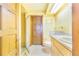 Bathroom featuring a double sink vanity, walk-in shower, and plenty of natural light at 2750 W Lake Hamilton Dr, Winter Haven, FL 33881