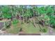 Aerial view of mature trees and lush grounds enhancing this home's appeal, and creating a private oasis at 2750 W Lake Hamilton Dr, Winter Haven, FL 33881