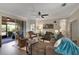 Open-concept living area with tile flooring and natural light from sliding glass doors at 3710 Plymouth Dr, Winter Haven, FL 33884