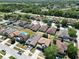 Expansive aerial view of a residential neighborhood featuring well-maintained homes, lush landscaping, and community amenities at 4610 Yellow Bay Dr, Kissimmee, FL 34758