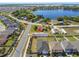 This aerial shows the location of the property near a lake in a well-established neighborhood at 4957 Old Lucerne Park Rd, Winter Haven, FL 33881