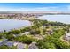 Overhead shot displays houses surrounded by lush trees and a lake landscape at 5020 Broadmore Dr, Auburndale, FL 33823