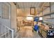 Spacious garage interior with ample storage, workbench, and convenient access to the home at 6510 Oak Hammock Ln, Winter Haven, FL 33884
