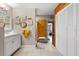 Well-lit bathroom with ceramic tile flooring, neutral walls, and glass-door shower at 903 S Lakeview Ave, Bartow, FL 33830