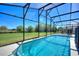 Beautiful pool with spacious enclosure and lush green backyard at 916 Balmoral Dr, Davenport, FL 33896