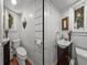 Bathroom with two sinks and windows at 125 E Graham Park Dr, Haines City, FL 33844