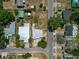 An aerial view shows the shape and size of the land lot the house is on at 2301 Freemason St, Lakeland, FL 33801